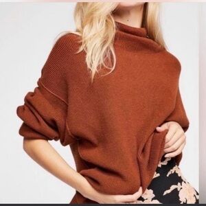 Free People Softly Structured Tunic Sweater Size Small Oversized Turtleneck